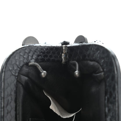 Bottega Veneta Snakeskin Clutch Black 9 of 11