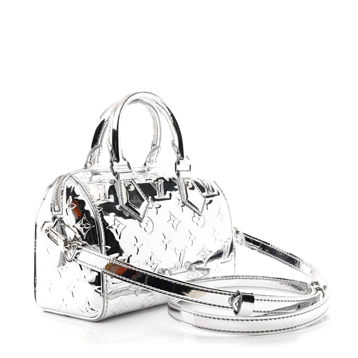 Louis Vuitton Monogram Miroir Speedy Bandouliere 20 Silver 3 of 9