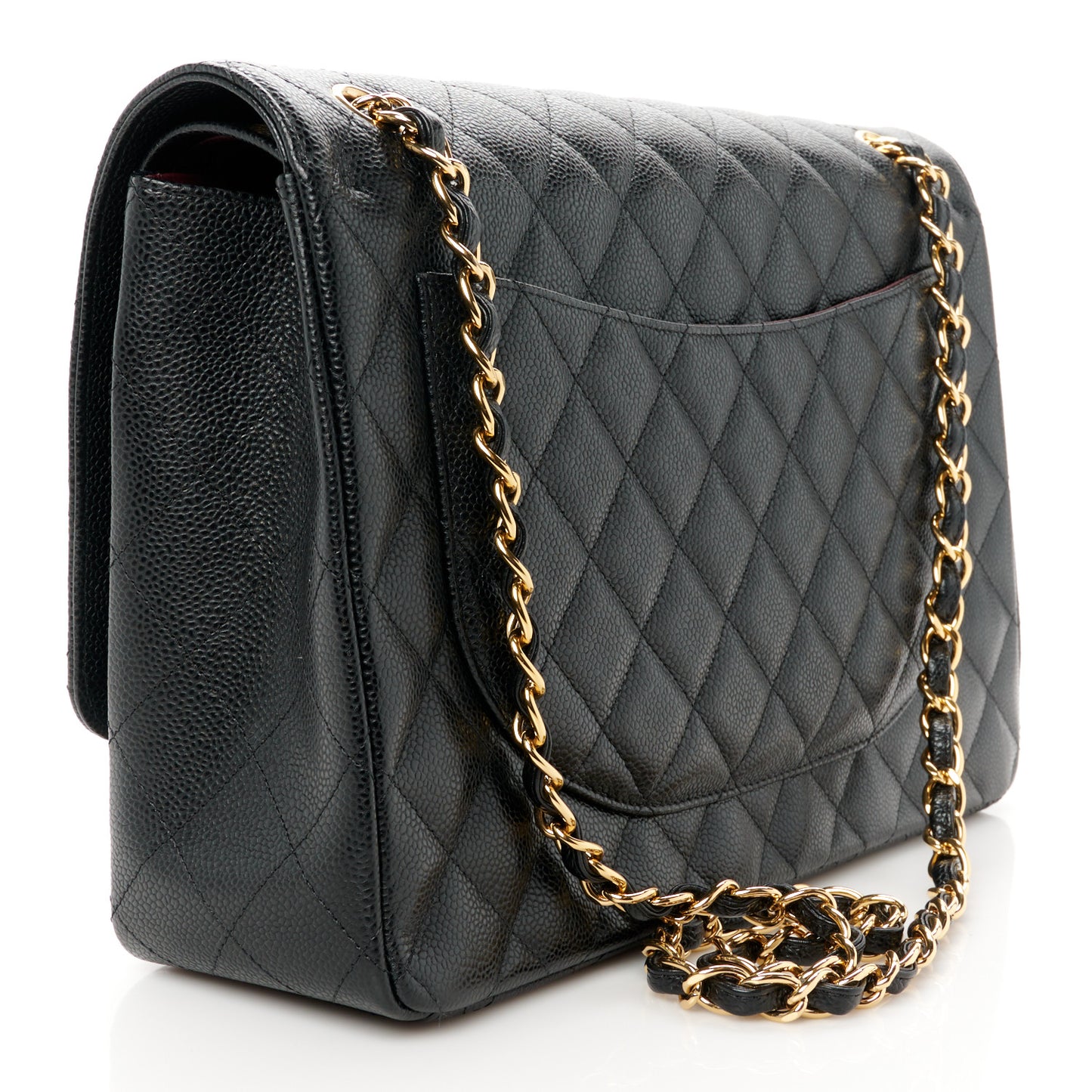 Caviar Quilted Maxi Double Flap Black