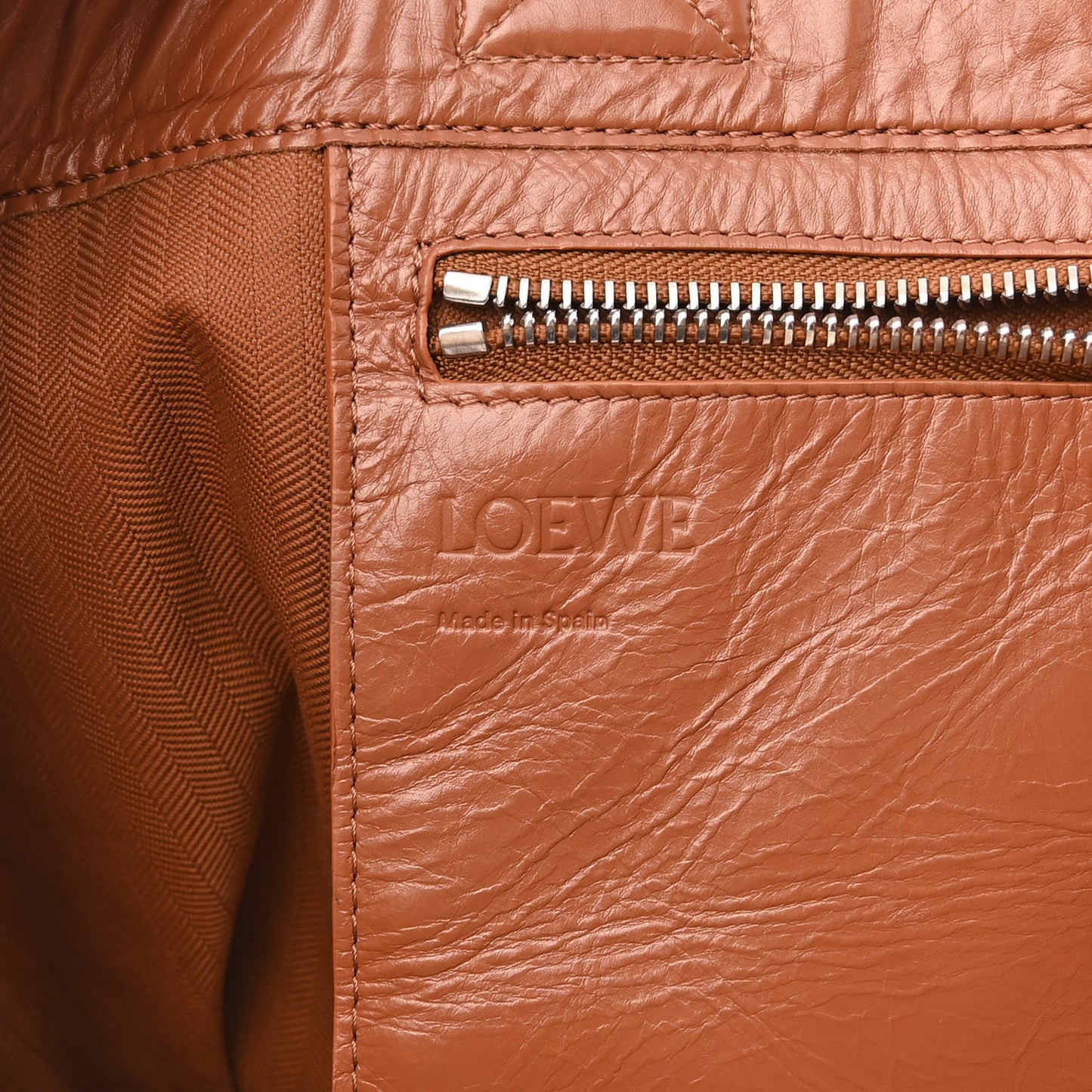 Paper Calfskin Fold Shopper Tote Tan