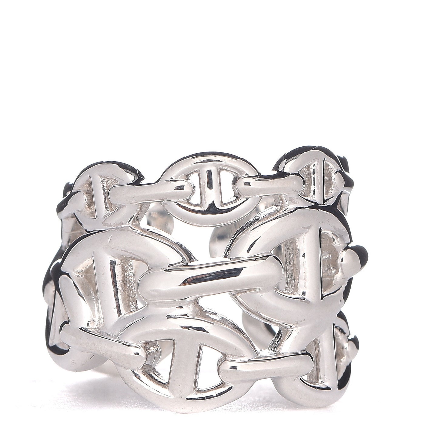Sterling Silver GM Chaine d'Ancre Enchainee Band Ring 54 6.75
