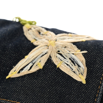 Fendi Denim Flower Applique Baguette Blue 10 of 11
