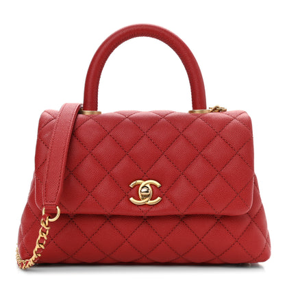 Chanel Caviar Quilted Mini Coco Handle Flap Red 1 of 10