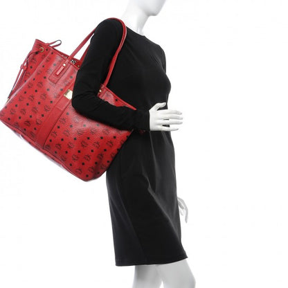 MCM Visetos Large Liz Reversible Shopper Tote Ruby Red 3 of 16
