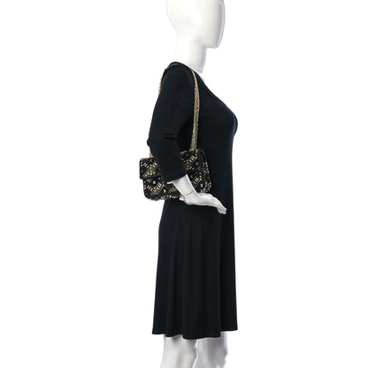 Chanel Velvet Pearl Crystal Embellished 2.55 Mini Reissue Flap Black 2 of 10