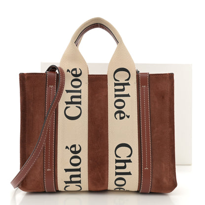 Chloe Suede Calfskin Small Woody Ribbon Tote Sepia Brown 11 of 11
