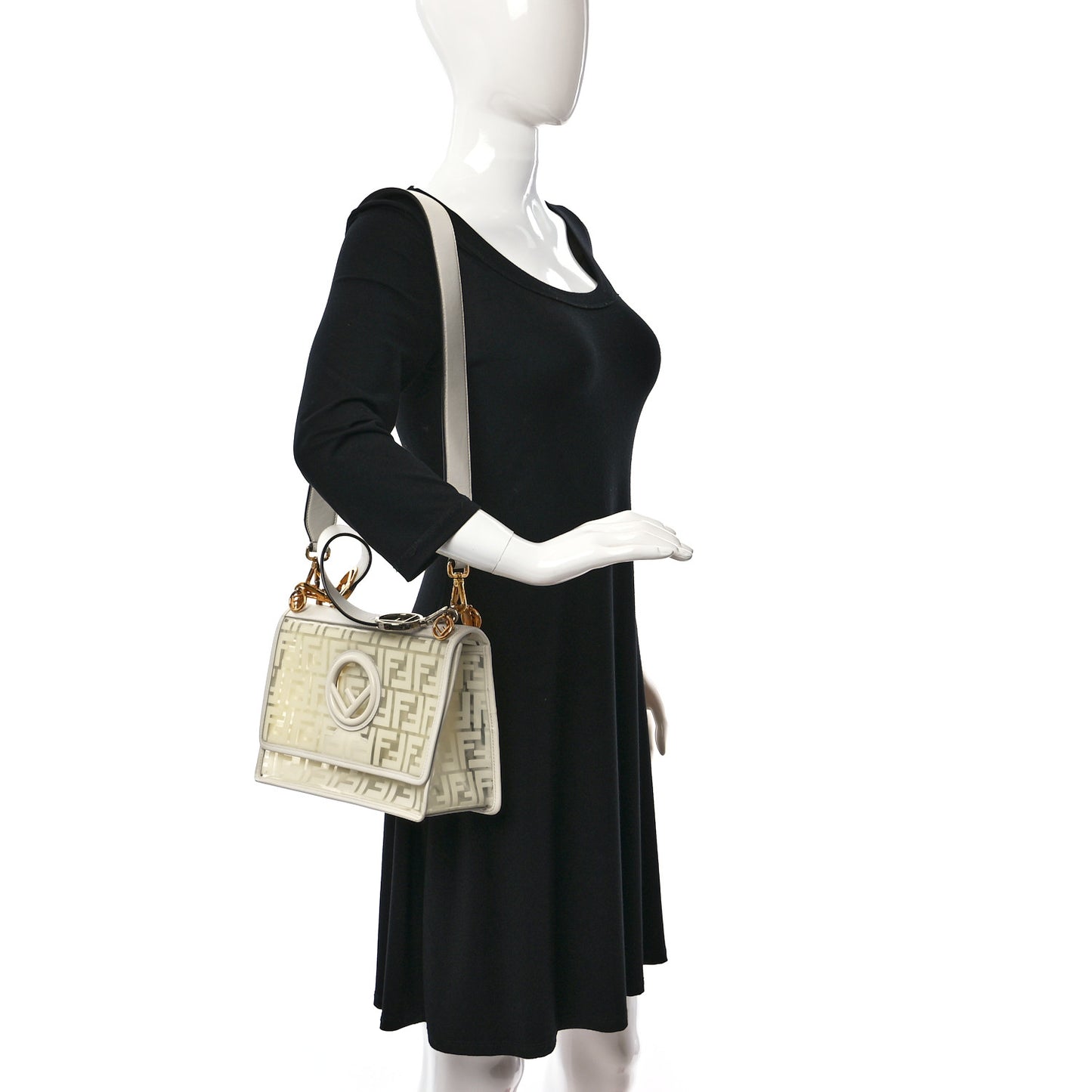 TPU FF Vitello Century F is Fendi Kan I Shoulder Bag White