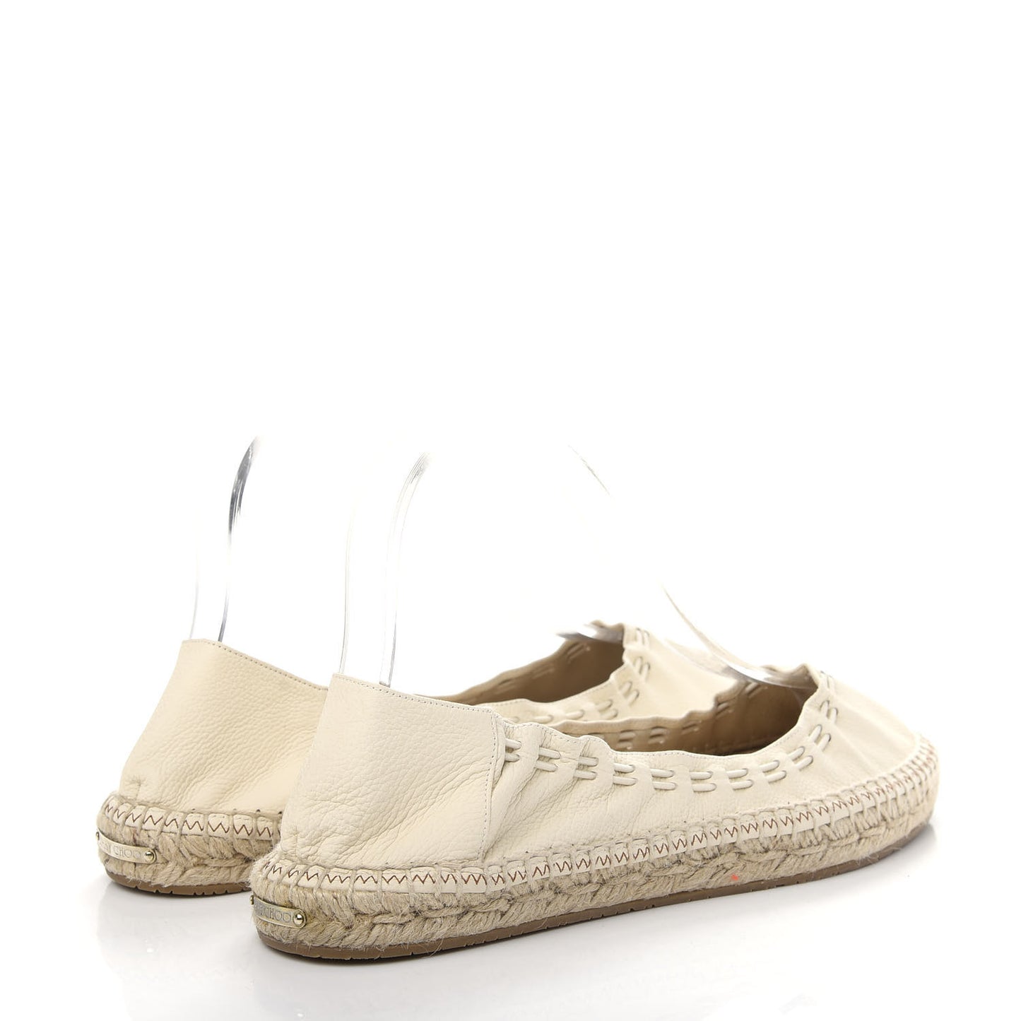 Calfskin Stretch Deena Espadrille Ballerina Flats 39.5 Latte