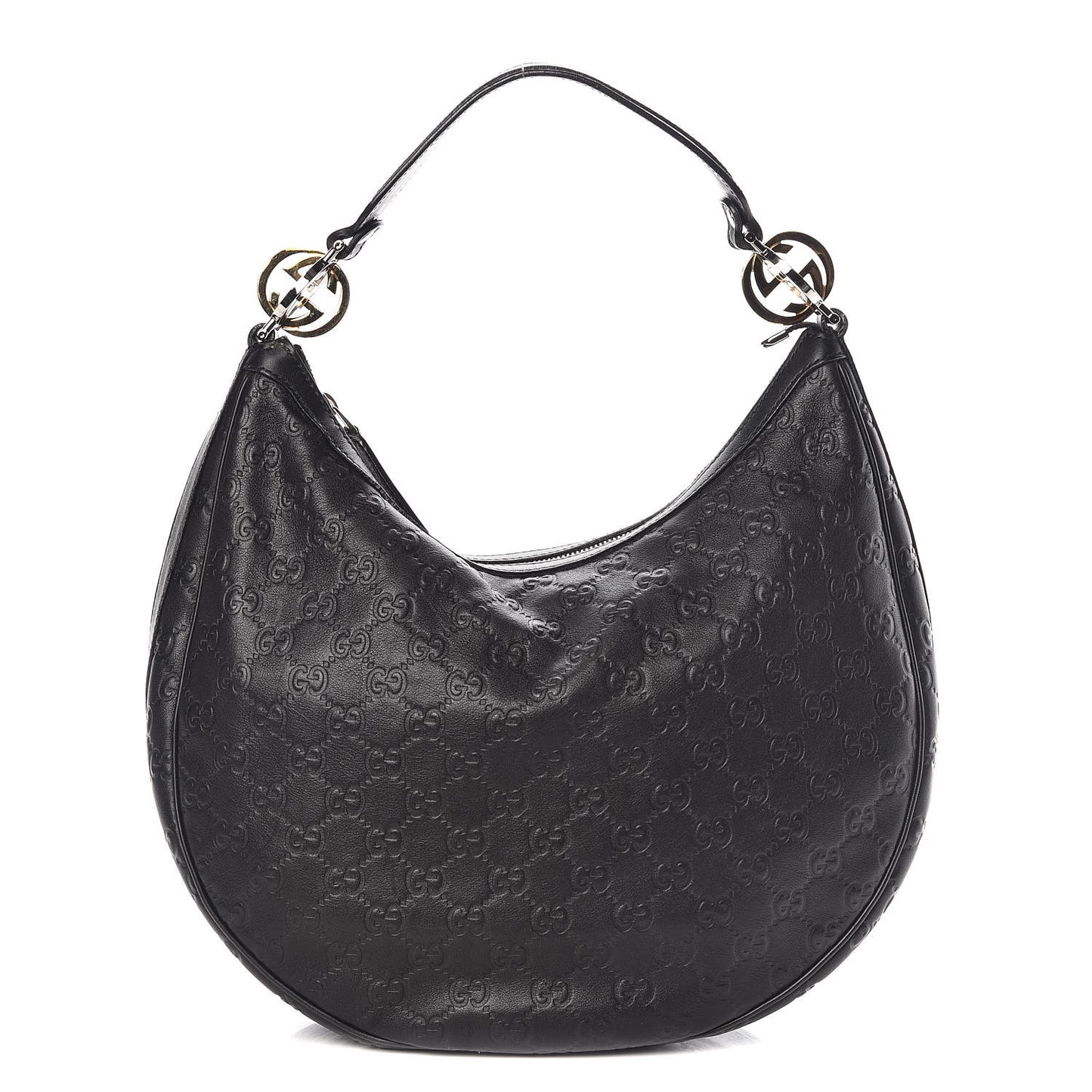 Guccissima Medium GG Twins Hobo Black