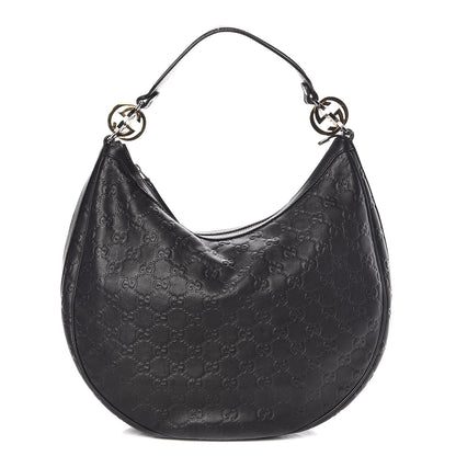 Gucci Guccissima Medium GG Twins Hobo Black 1 of 7