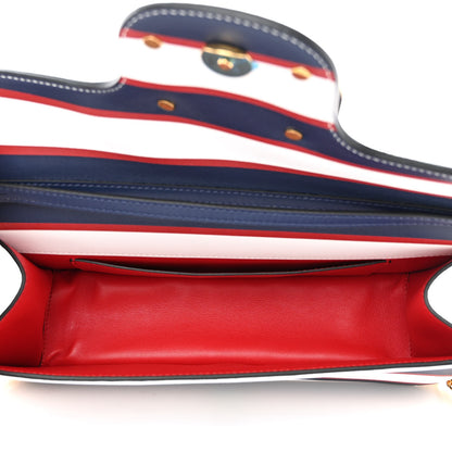 Valentino Garavani Calfskin Striped Vlogo Loco Shoulder Bag White Rouge Pur Worker 5 of 10