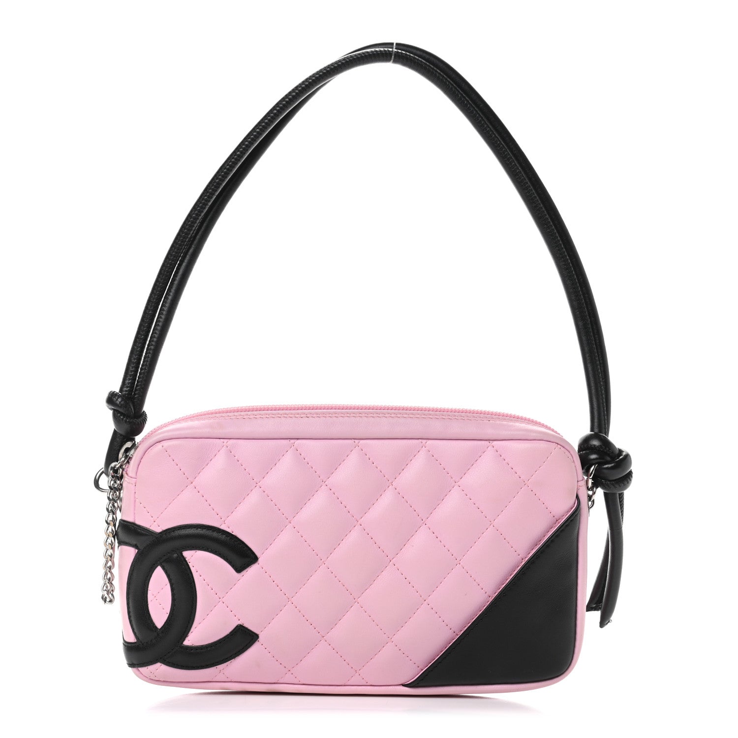 Chanel Calfskin Quilted Cambon Pochette Pink Black 1 of 10