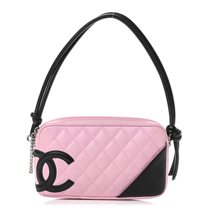 Chanel Calfskin Quilted Cambon Pochette Pink Black 1 of 10