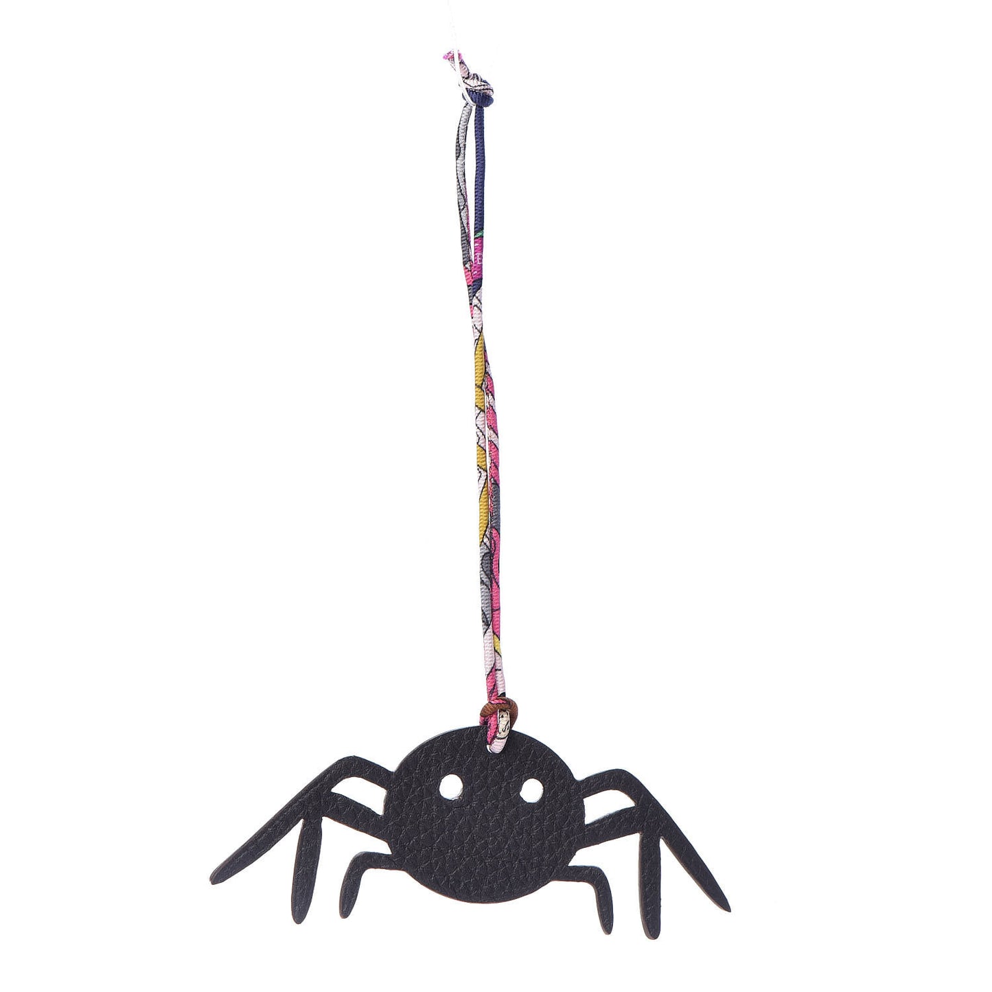 Grain d'H Togo Petit H Spider Bag Charm Eucalyptus Black