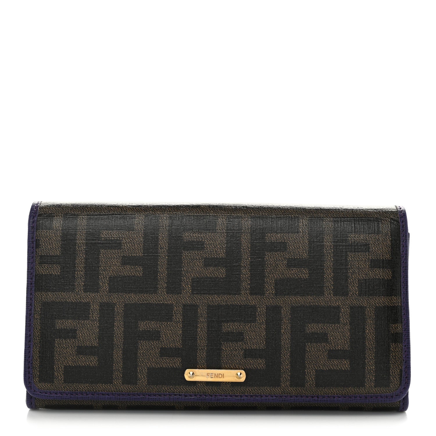 Fendi Zucca Continental Wallet Tobacco Purple 1 of 4