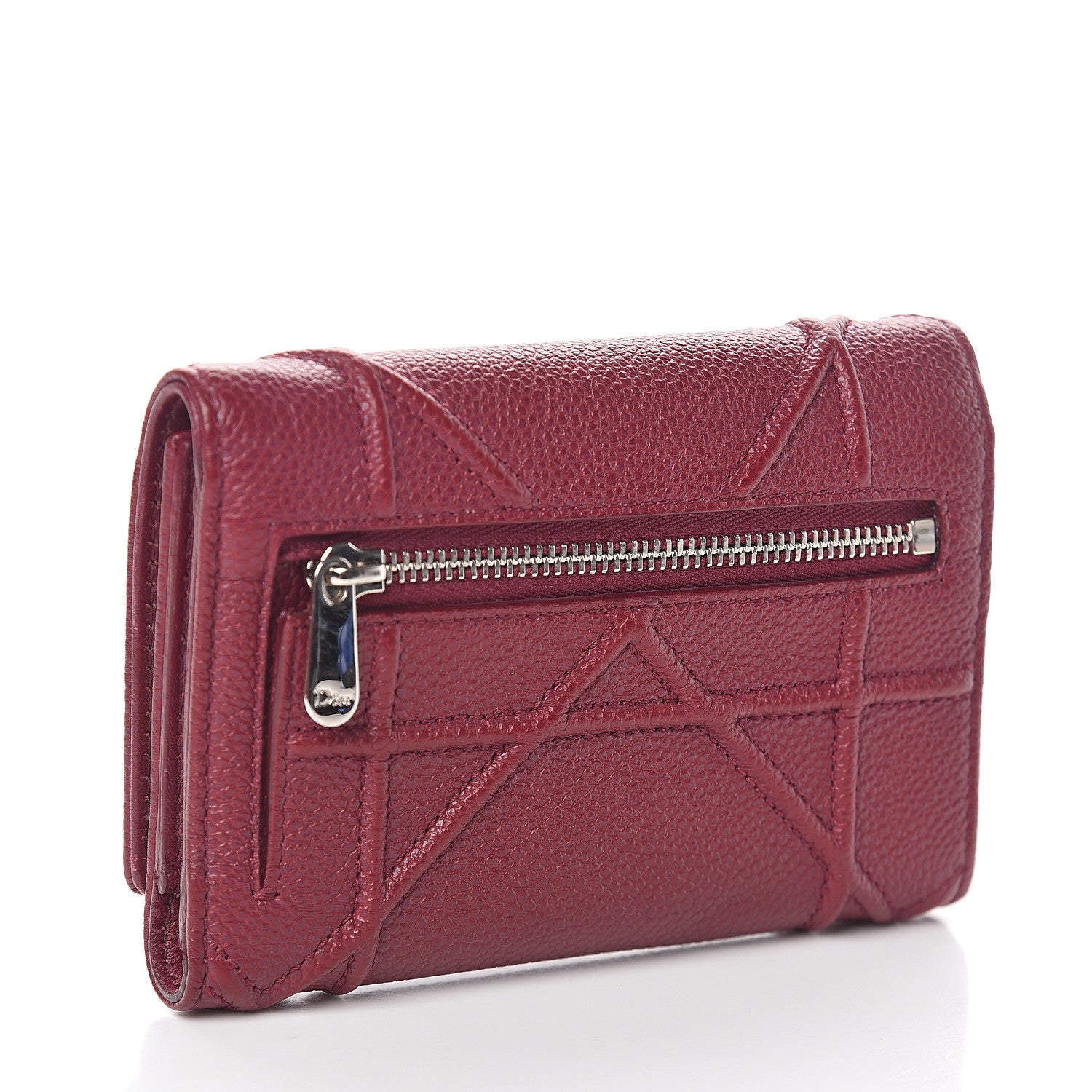 Christian Dior Grained Calfskin Cannage Diorama Elancee Wallet Burgundy 2 of 5