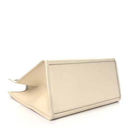 Fendi Vitello King Plexiglass Logo Embossed Large Fendi Sunshine Shopper Tote White Ice 3 of 8