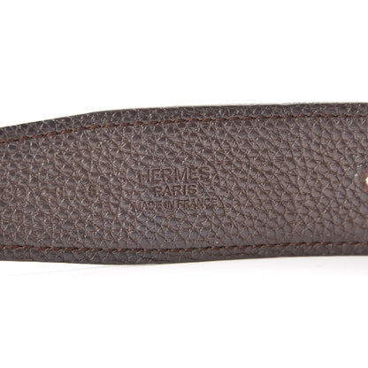 Hermes Box Togo 32mm Belt Strap 80 Black Chocolate 9 of 10