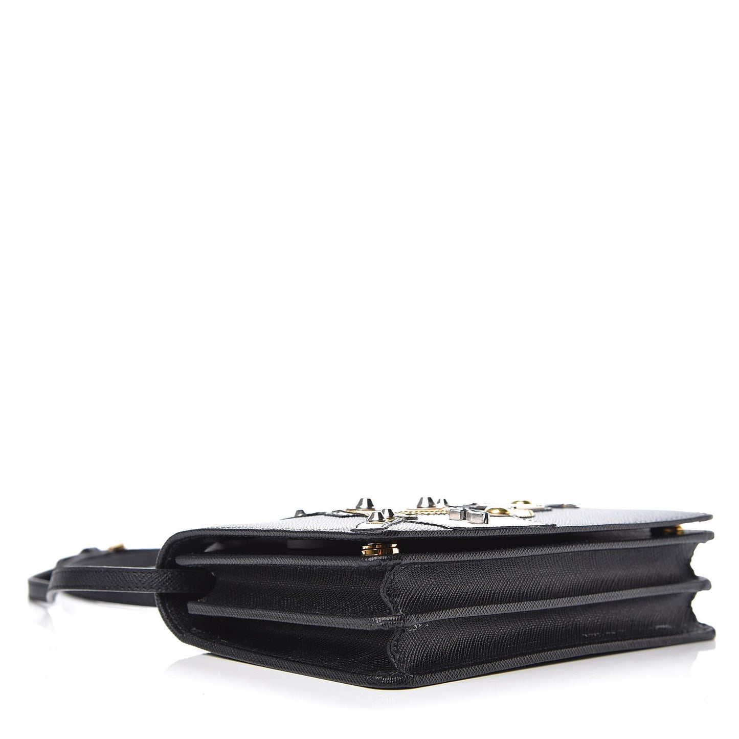Saffiano Robot Crossbody Wallet Black
