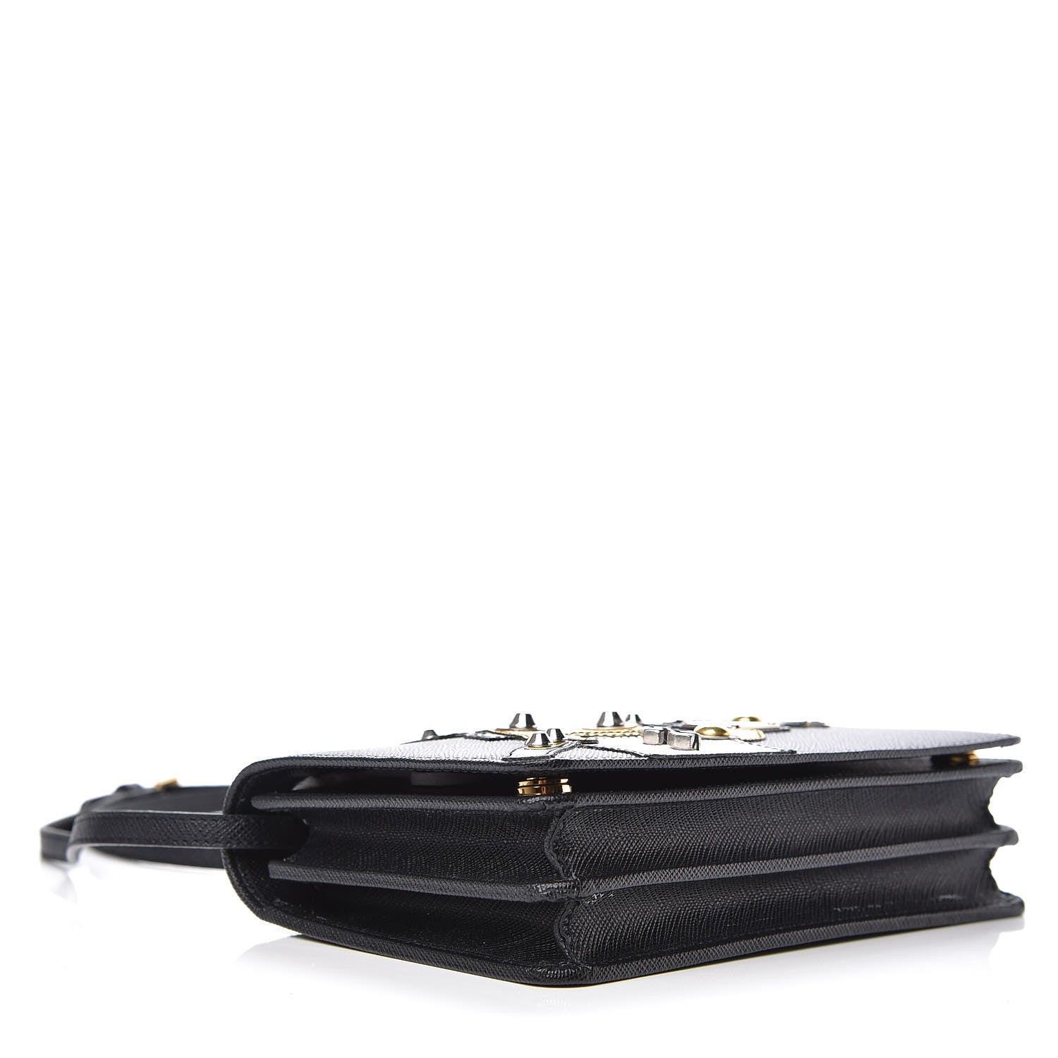 Prada Saffiano Robot Crossbody Wallet Black 4 of 10