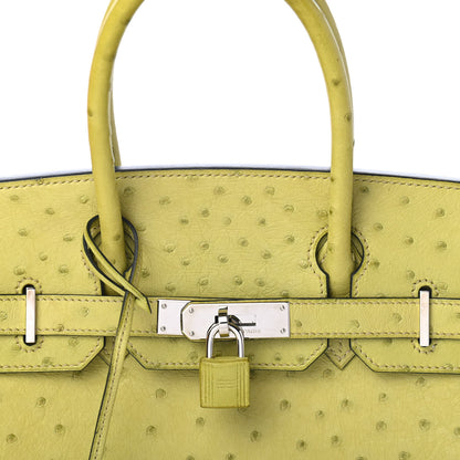 Hermes Ostrich Birkin 30 Vert Anis 9 of 10