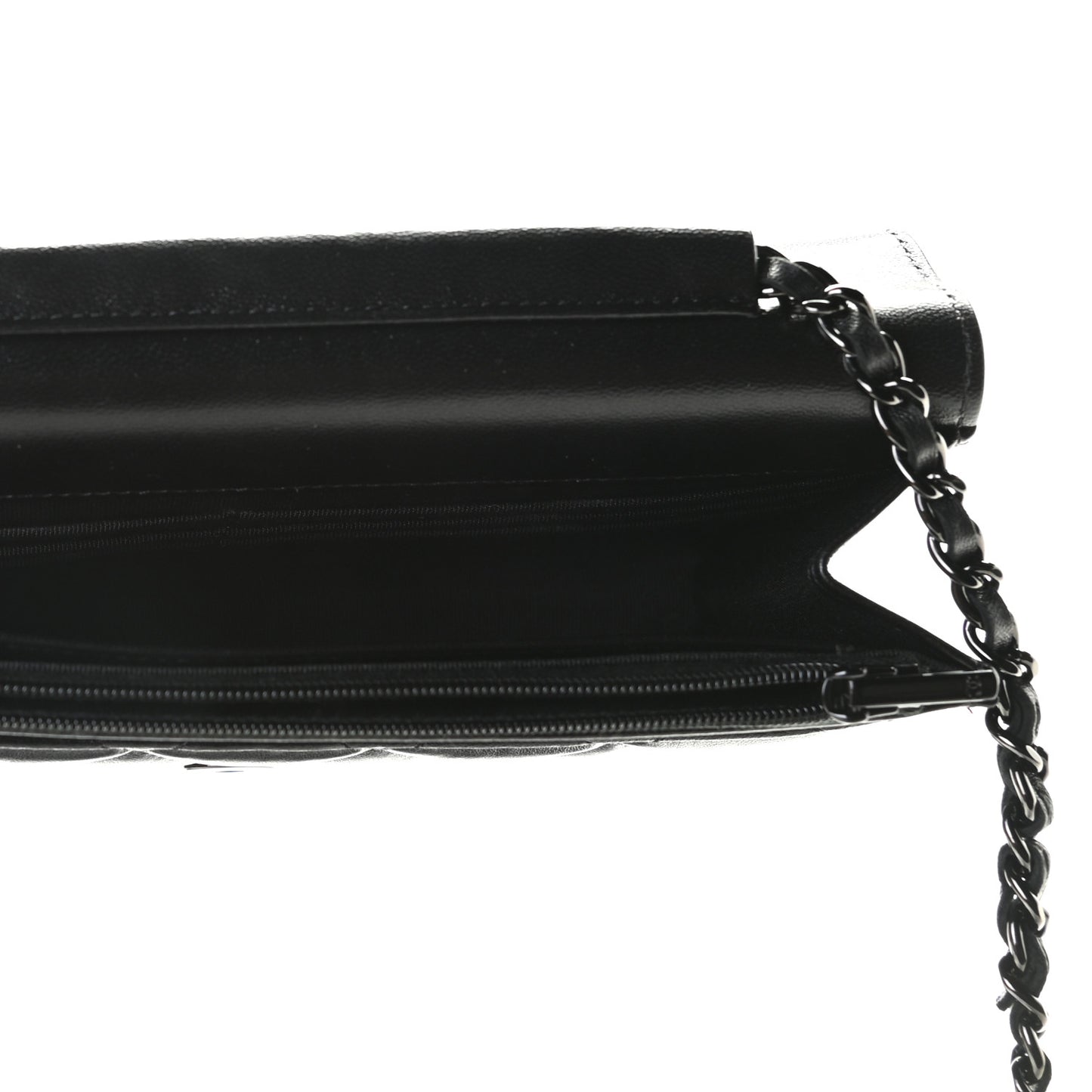 Lambskin Quilted Wallet On Chain WOC So Black
