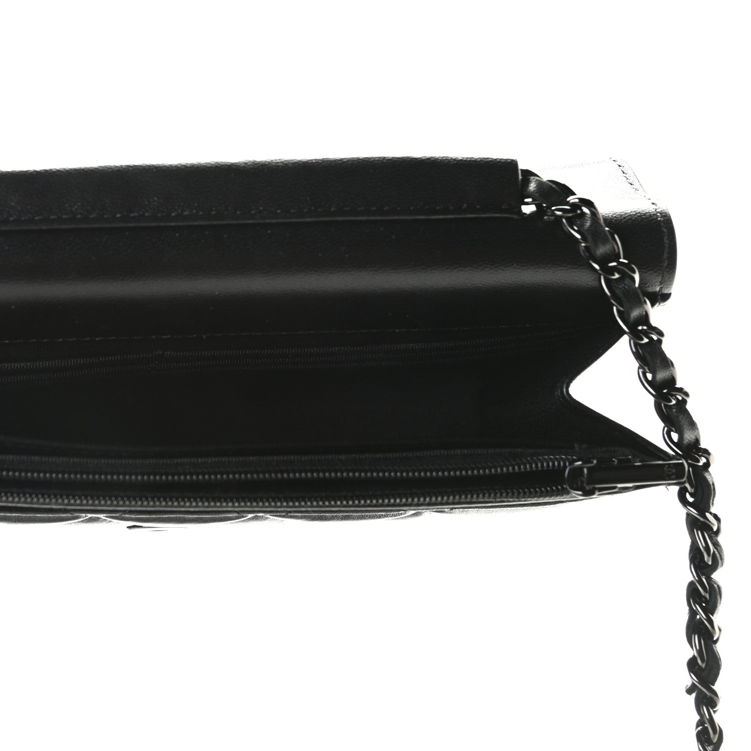 Chanel Lambskin Quilted Wallet On Chain WOC So Black 5 of 8