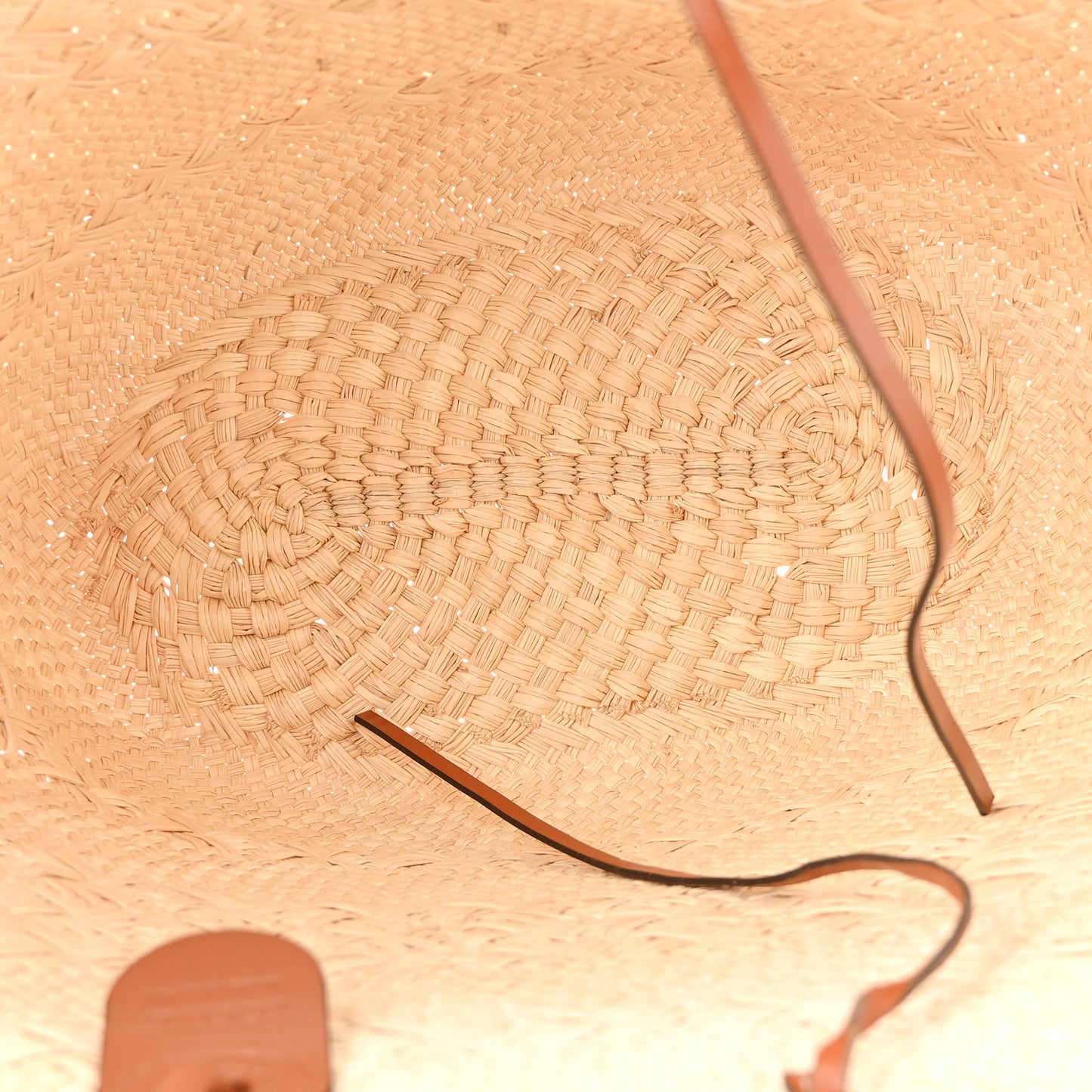 Calfskin Raffia Small Anagram Basket Tote Bag Natural Tan