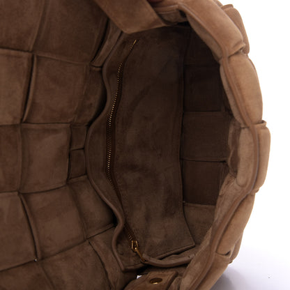 Bottega Veneta Suede Maxi Intrecciato Padded Cassette Crossbody Bag Taupe 5 of 9