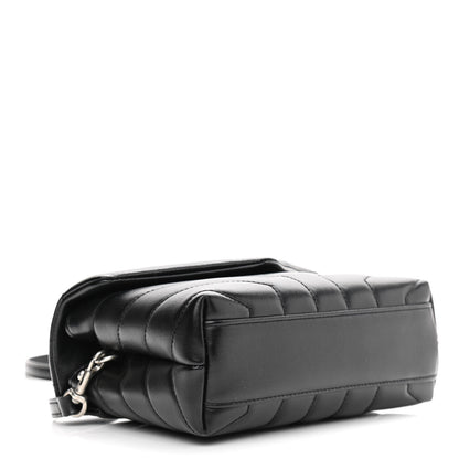 Saint Laurent Calfskin Y Quilted Monogram Toy Loulou Crossbody Bag Black 4 of 12
