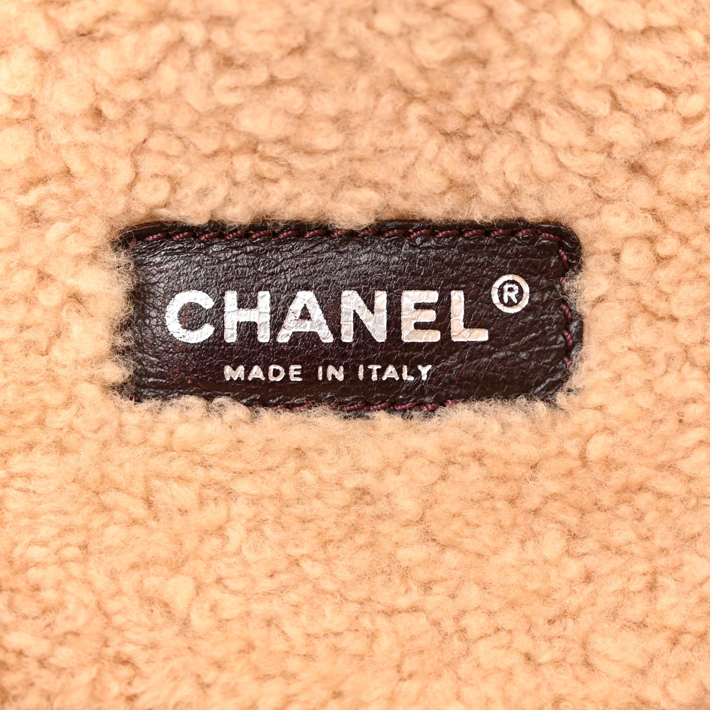 Shearling Quilted Medium Single Flap Brown