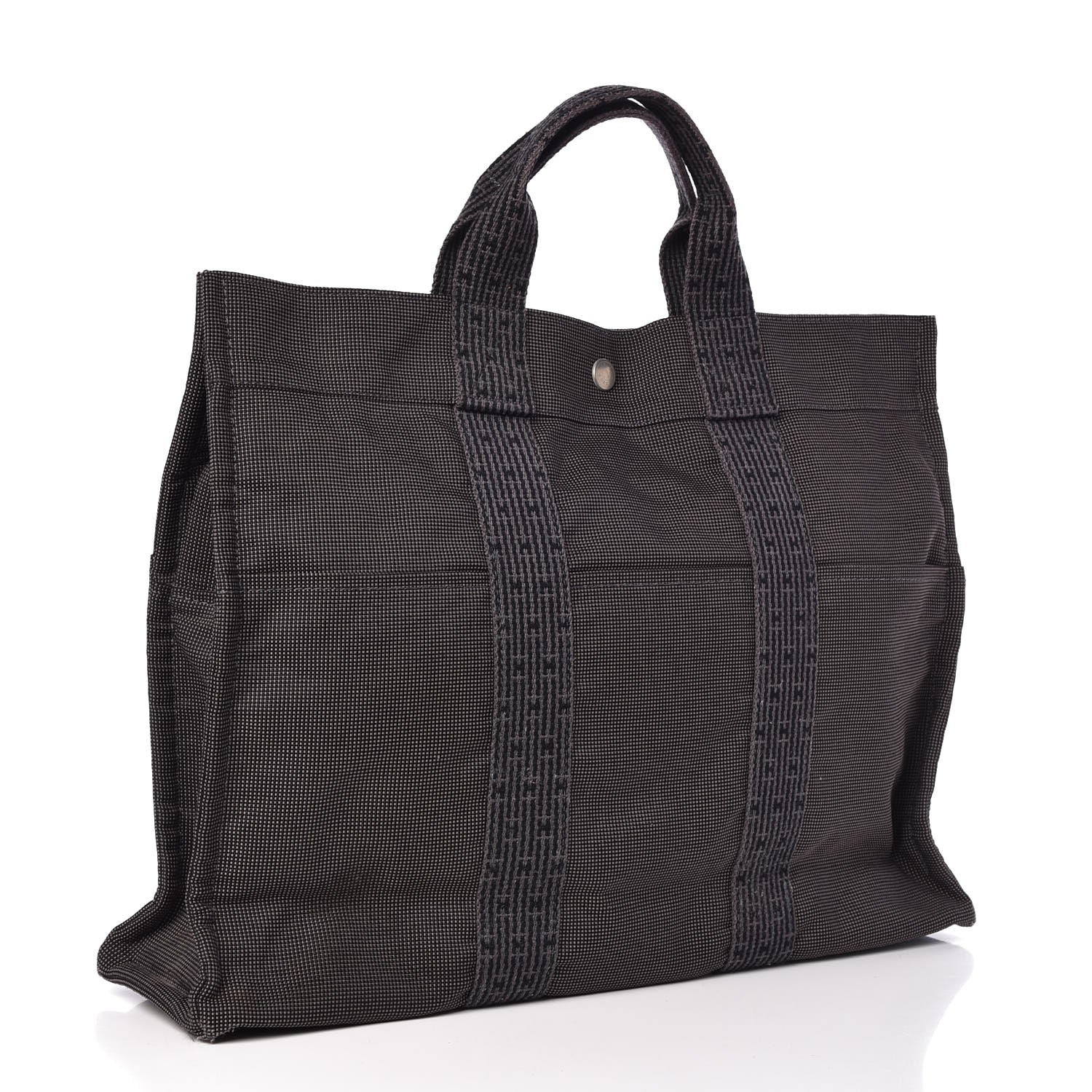 Hermes Canvas Herline MM Tote Grey 3 of 10