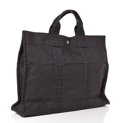 Hermes Canvas Herline MM Tote Grey 3 of 10