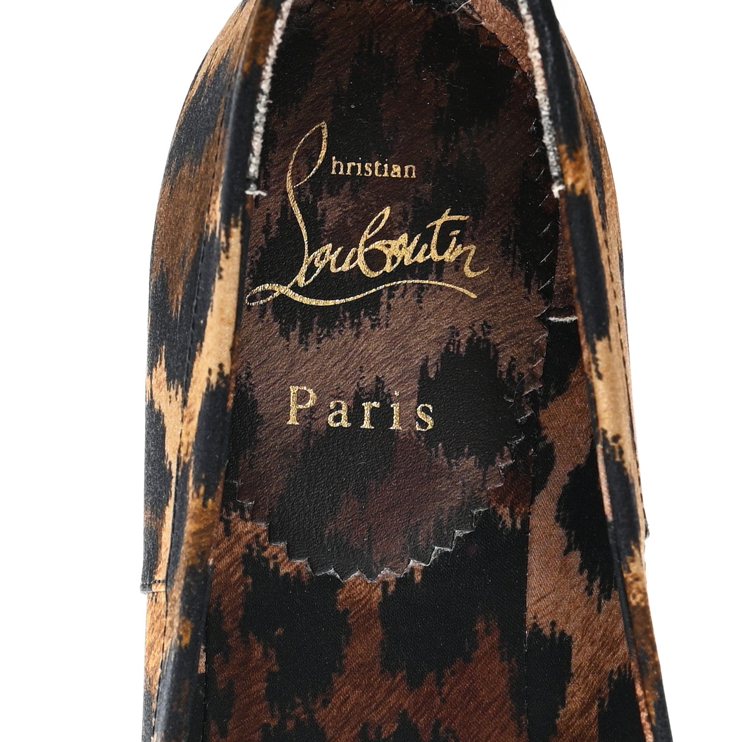Christian Louboutin Crepe Satin Leopard Mamadrague Flats 37.5 Brown 8 of 8