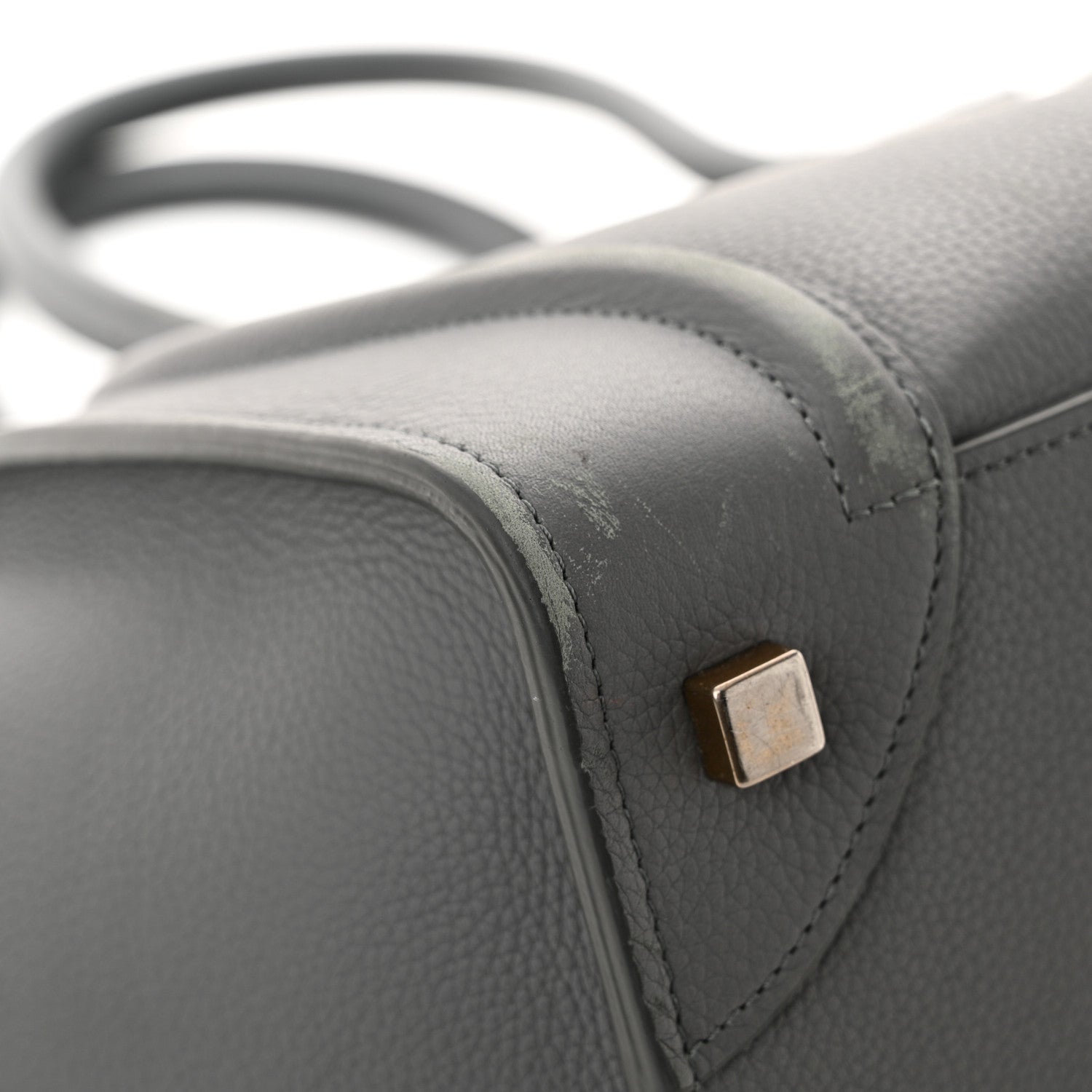 Celine Drummed Calfskin Mini Luggage Kohl 19 of 20