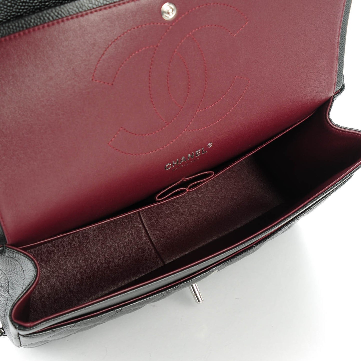 Caviar Quilted Jumbo Double Flap Black