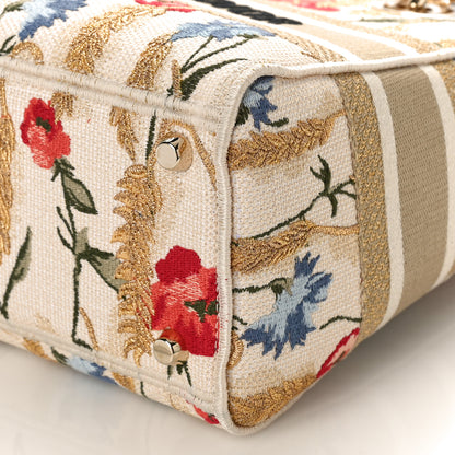 Christian Dior Canvas Embroidered Hibiscus Printed Medium Lady D-Lite Beige Multicolor 8 of 8