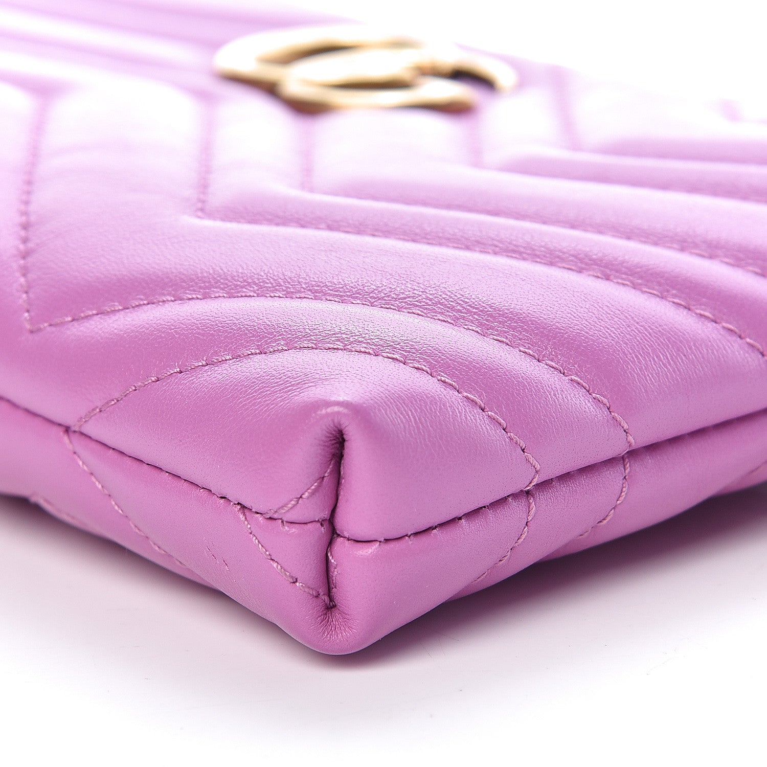 Gucci Calfskin Matelasse Mini GG Marmont Chain Bag Candy Mousse 10 of 11