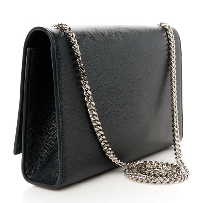 Saint Laurent Grain De Poudre Medium Classic Monogram Kate Satchel Black 3 of 11