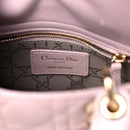 Christian Dior Metallic Lambskin Cannage Mini Lady Dior Lotus 6 of 15
