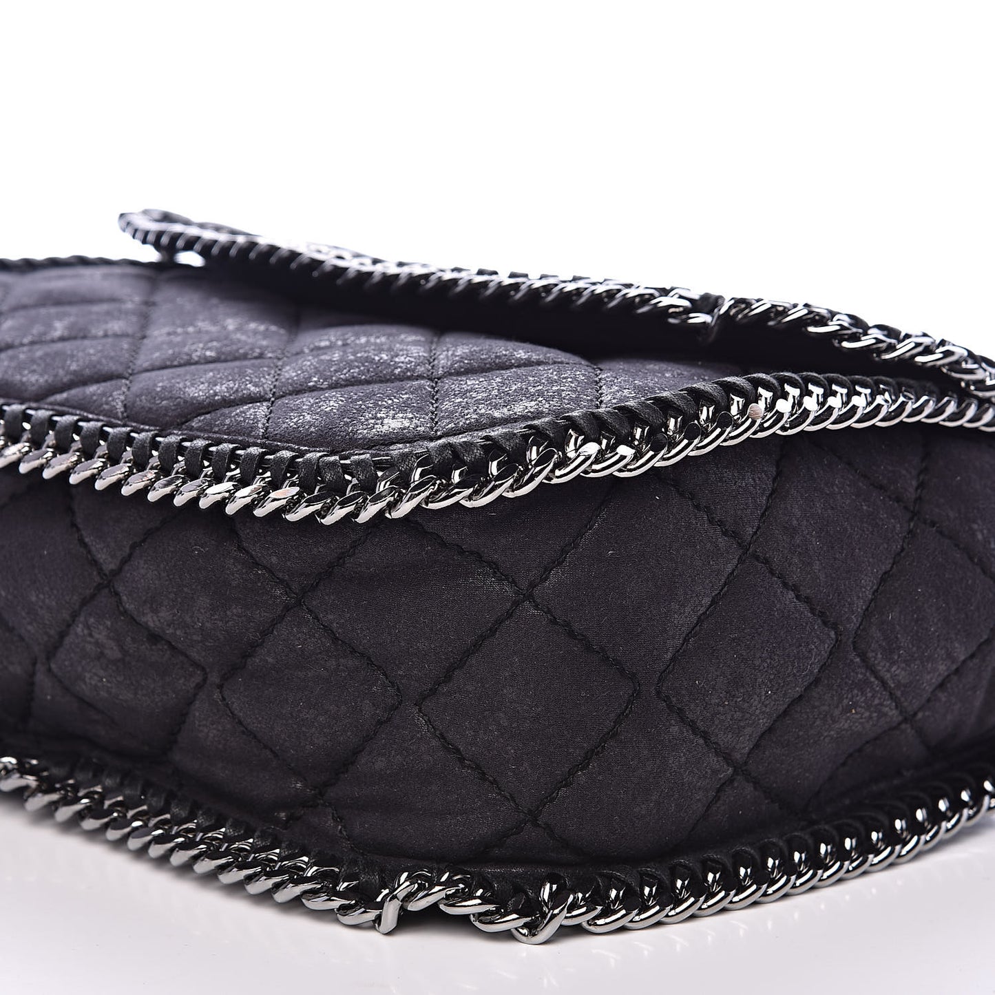 Shaggy Deer Quilted Falabella Shoulder Bag Black