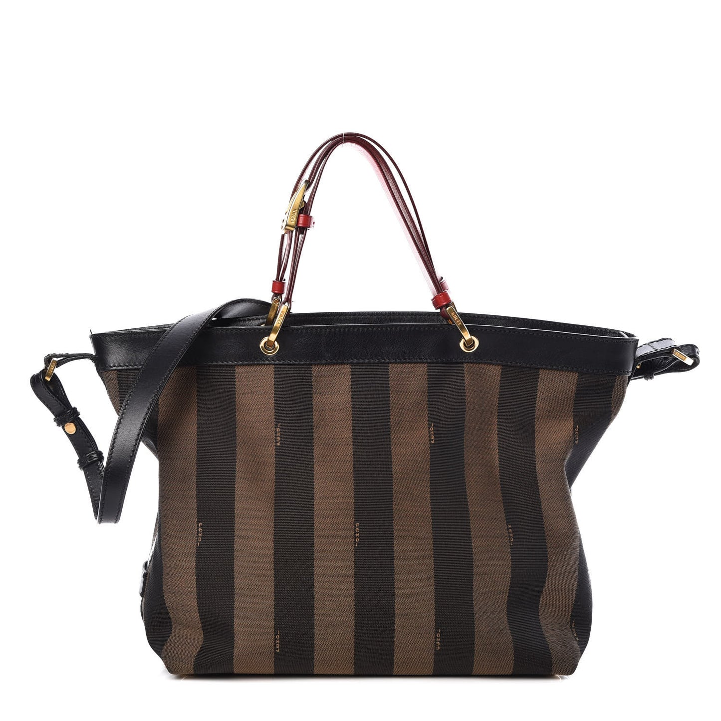 Pequin Cuoio Vegetale Shoulder Tote Tobacco Black Cuoio