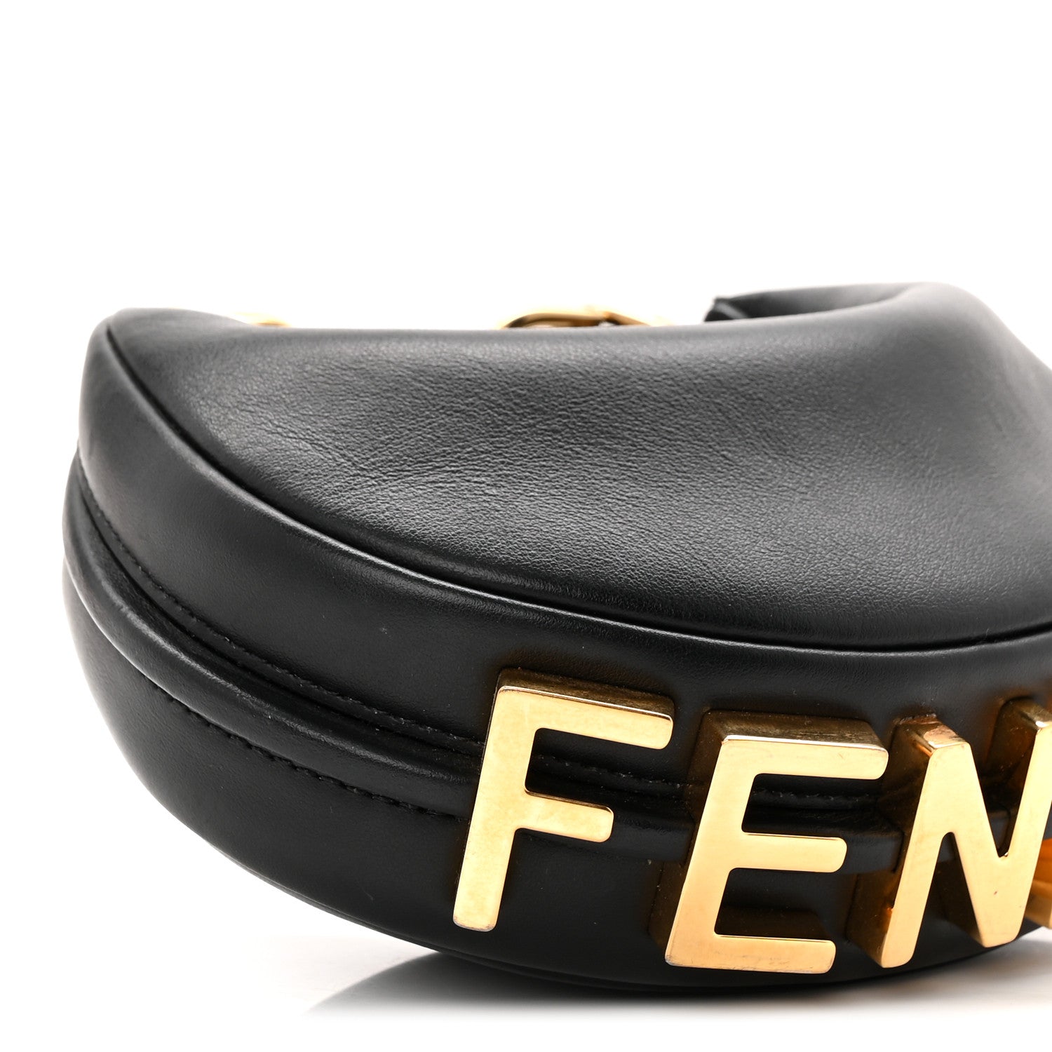 Fendi Vitello Grace Matte Nano Fendigraphy Hobo Charm Black 9 of 10