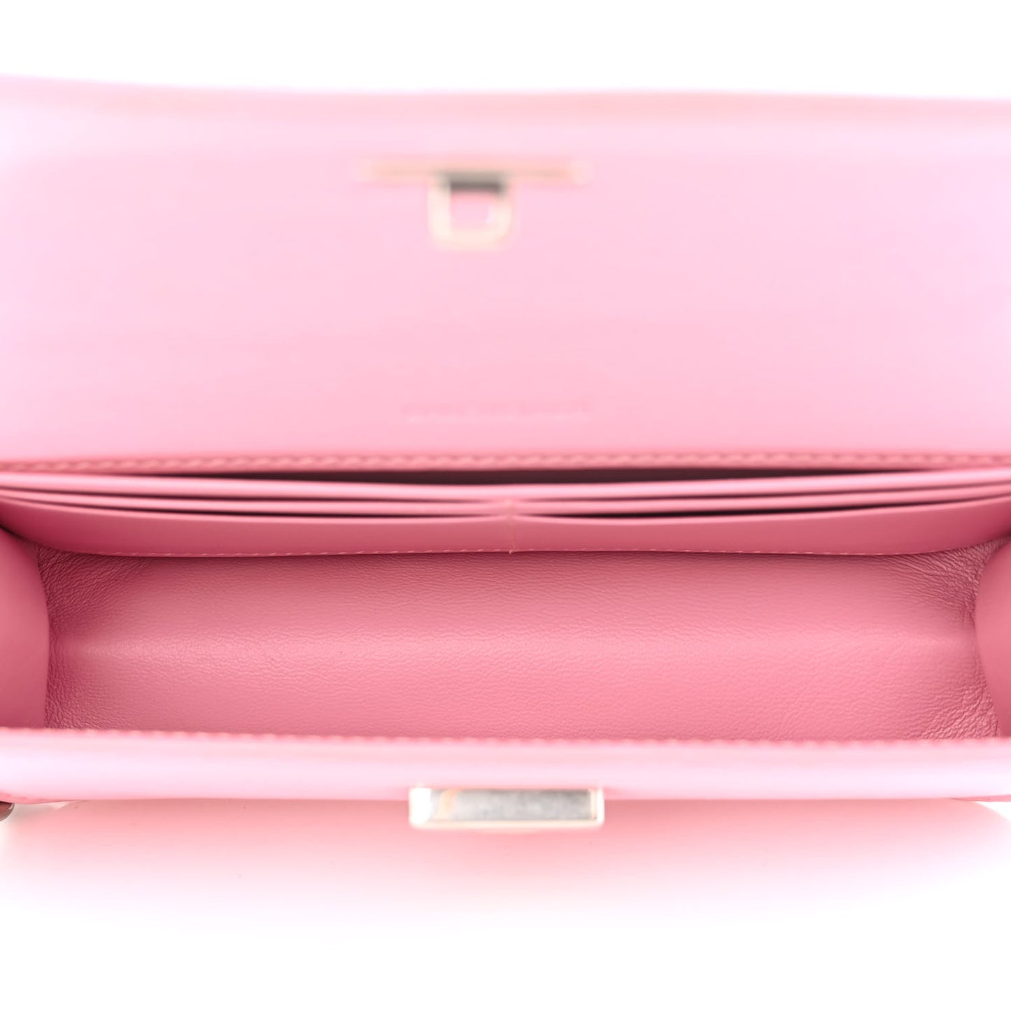 Calfskin Stripe Embossed Gossip Chain Bag XS Candy Pink