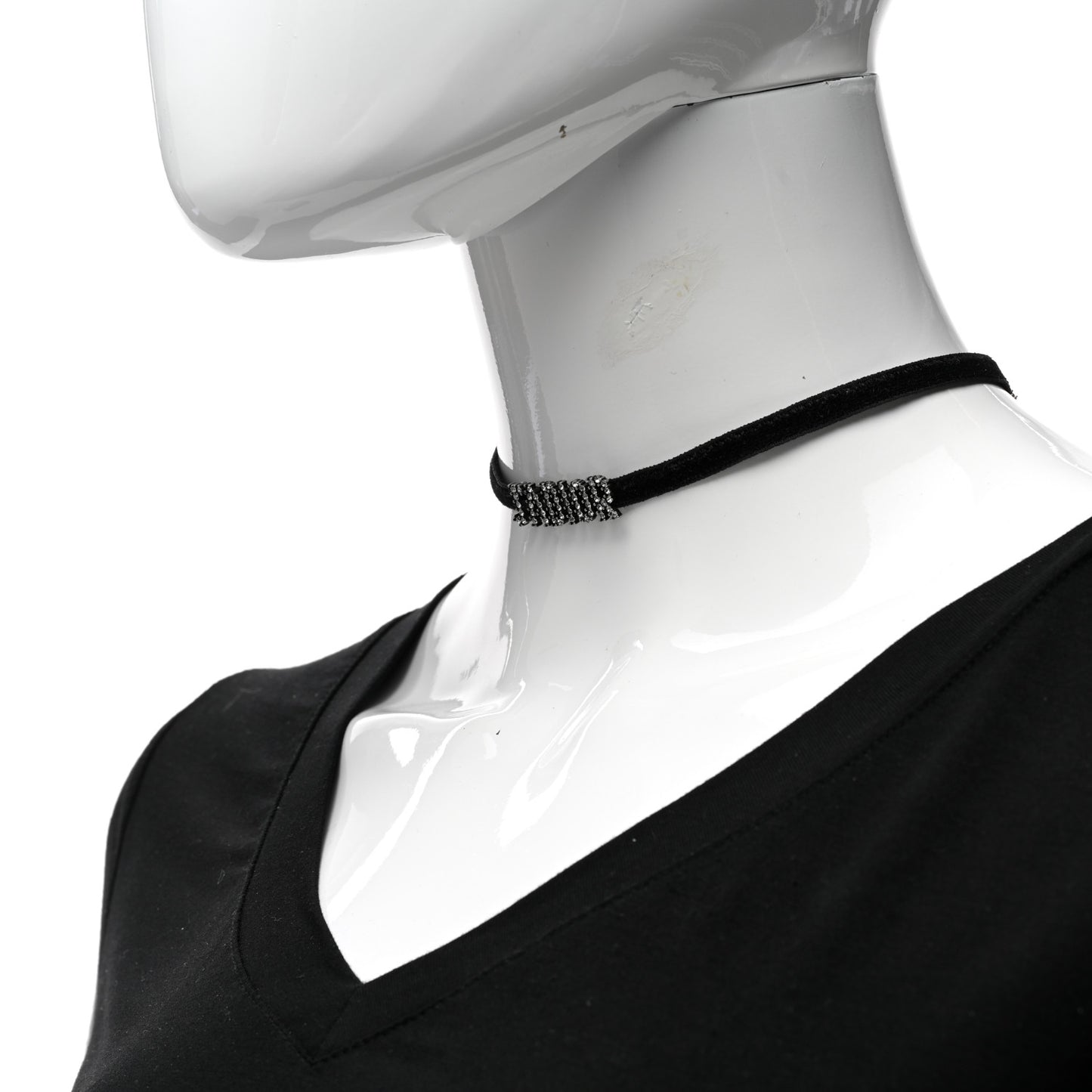 Velvet Crystal J’Adior Choker Necklace Black