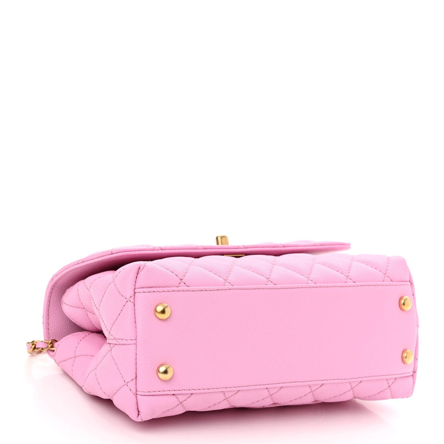 Caviar Quilted Mini Coco Chain Handle Flap Pink