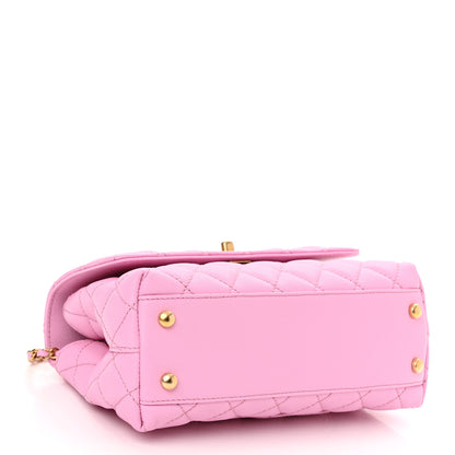 Chanel Caviar Quilted Mini Coco Chain Handle Flap Pink 3 of 10