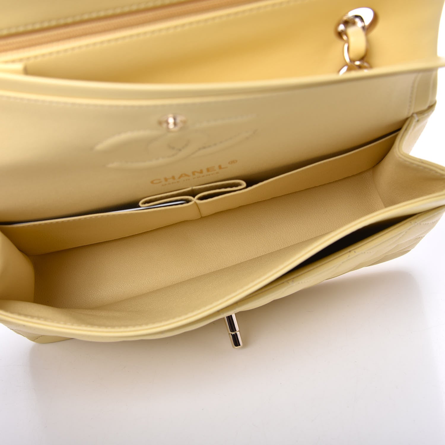 Chanel Lambskin Quilted Small Double Flap Yellow 5 of 10