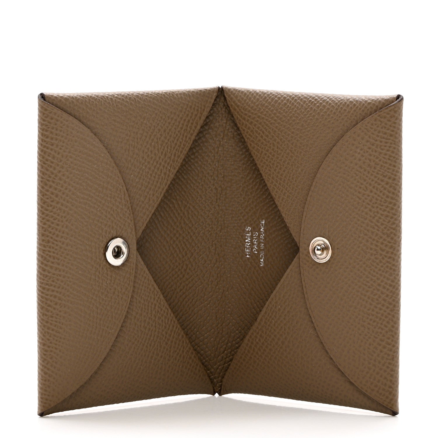 Hermes Epsom Calvi Card Case Etoupe 5 of 7