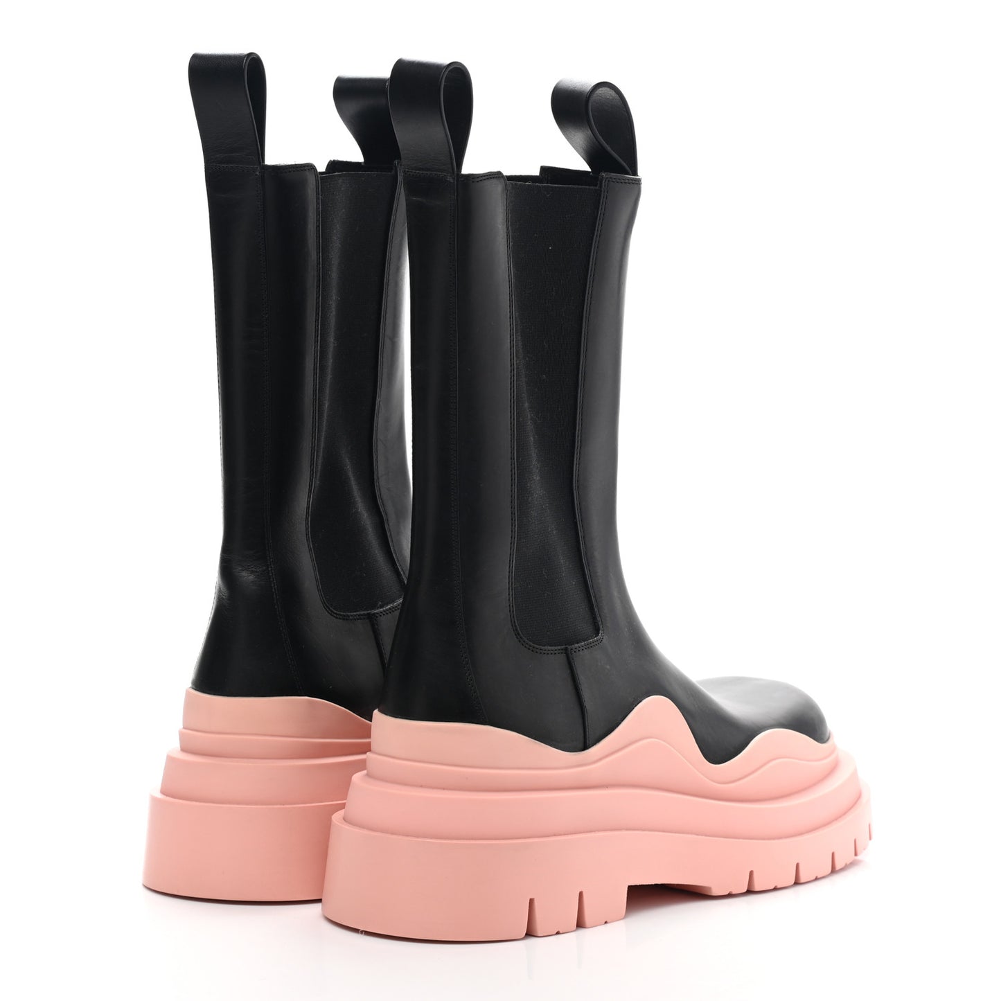 Calfskin The Tire Chelsea Boots 38 Black Peachy